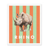 Rhino Striped Art Print