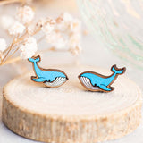 Whale Cherry Wood Earrings