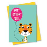 Tiger With Balloon Birthday Card