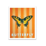 Butterfly Striped Art Print
