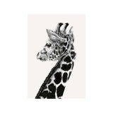 Giraffe Monochrome Drawing Greetings Card