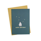 Gold Foil Penguin Birthday Card