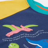 Children's Navy Dinosaur Applique T-Shirt