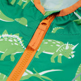 Children's Green Dinosaur Print Rain Jacket