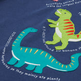 Children's Navy Dinosaur Applique T-Shirt