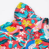 Children's Red Tropical Bird Print Dress