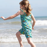 Children's Blue Sea Life Print Jumpsuit