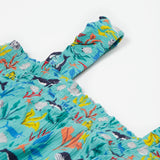 Children's Blue Sea Life Print Jumpsuit