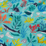 Children's Blue Sea Life Print Jumpsuit