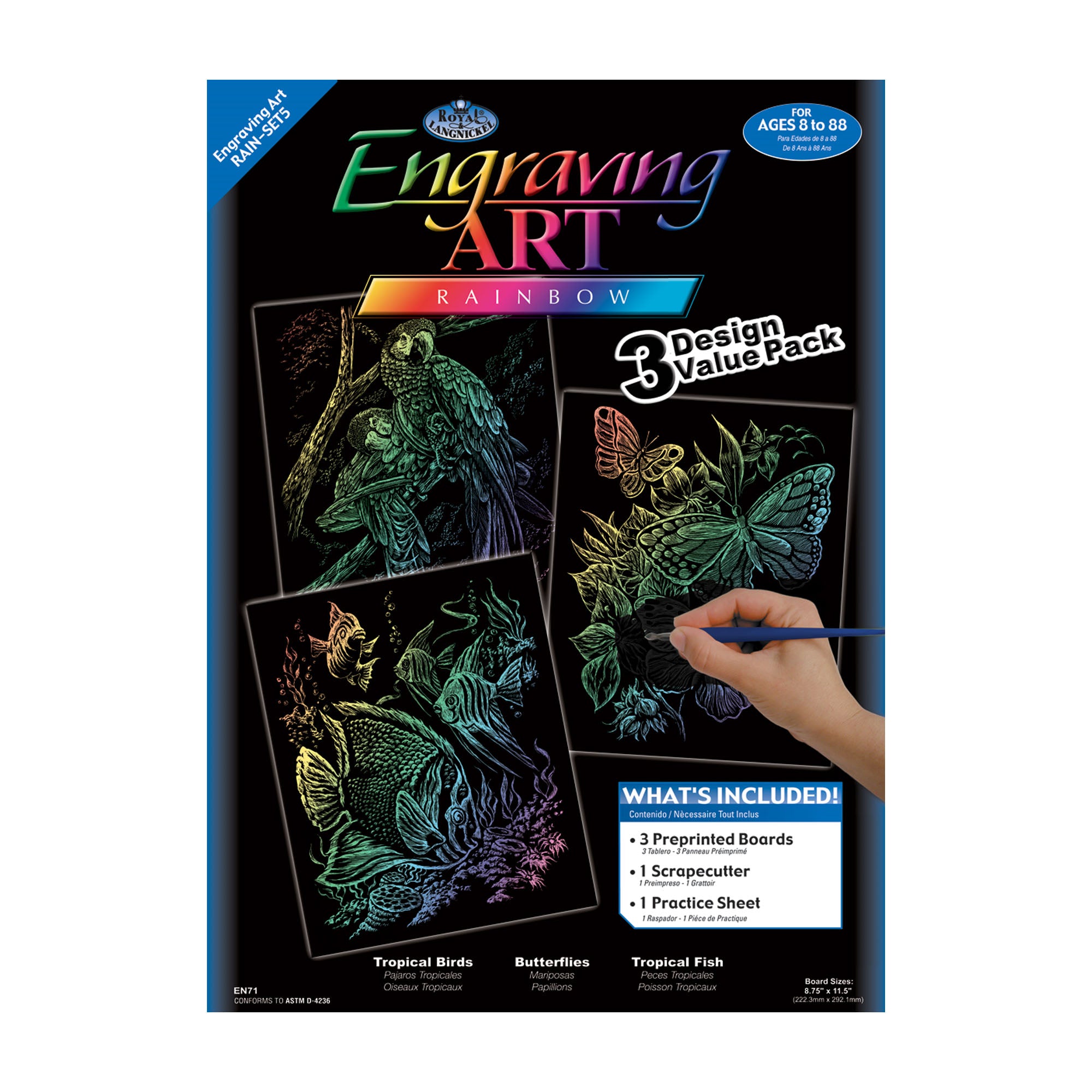 Tropical Engraving Kit, Set Of 3