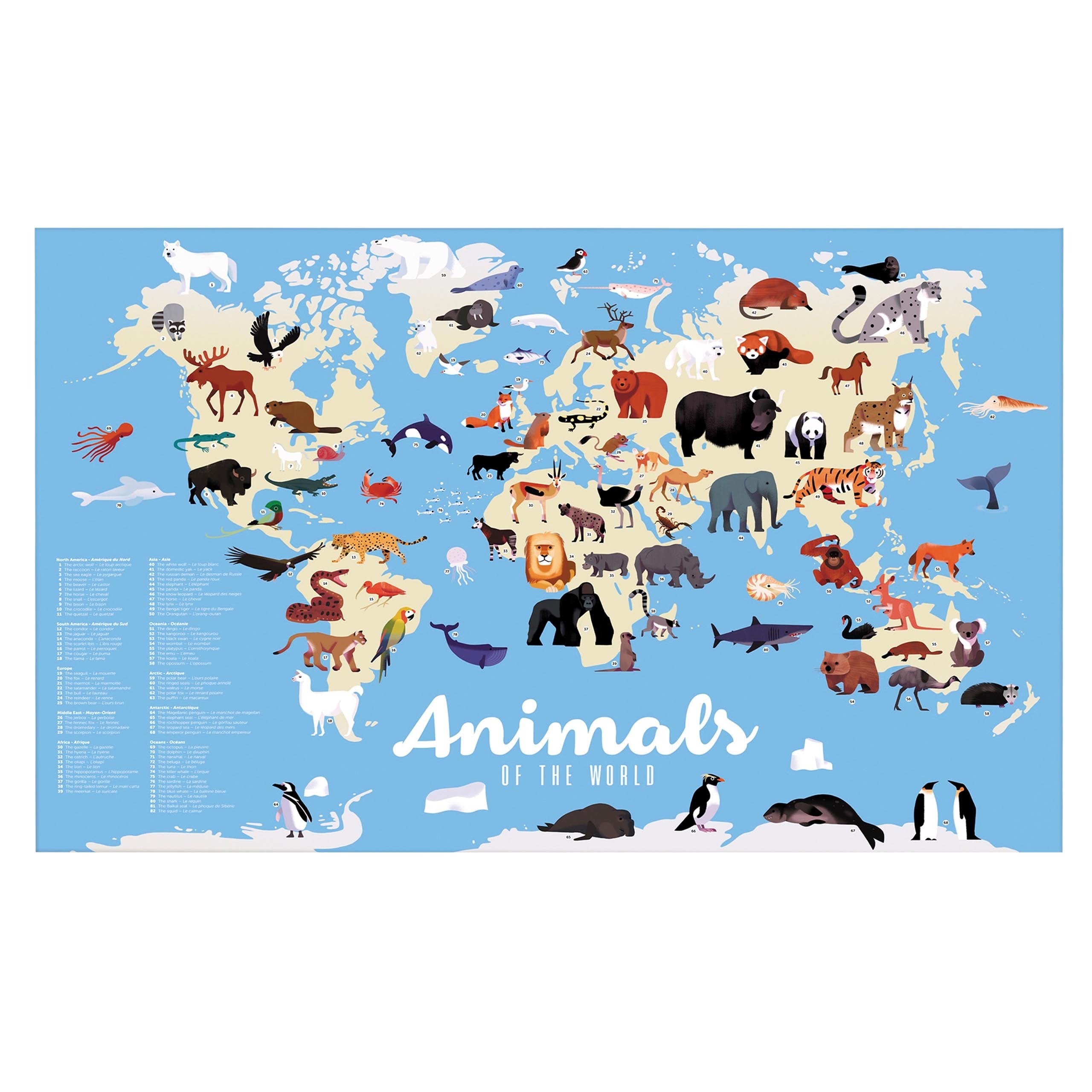 Animals Of The World Sticker Craft Set, Wall Poster