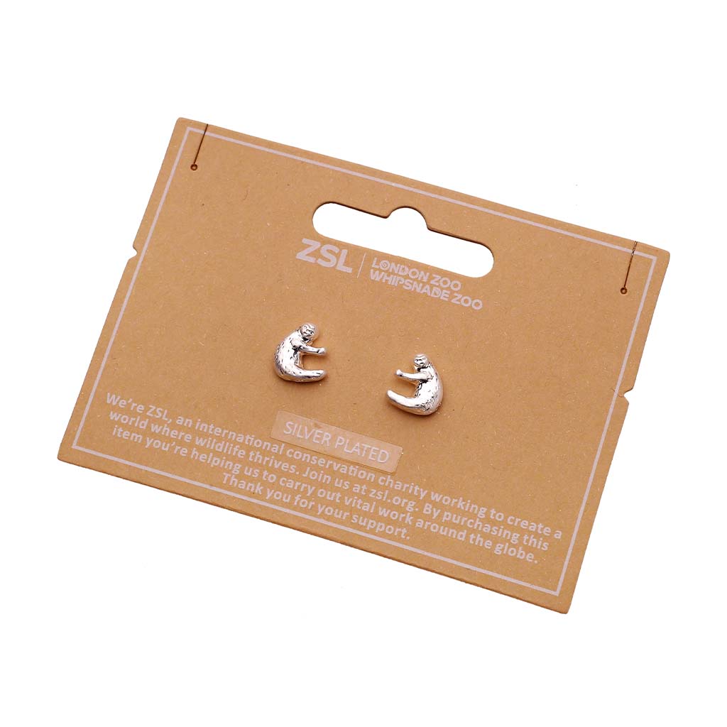Silver sloth earrings online