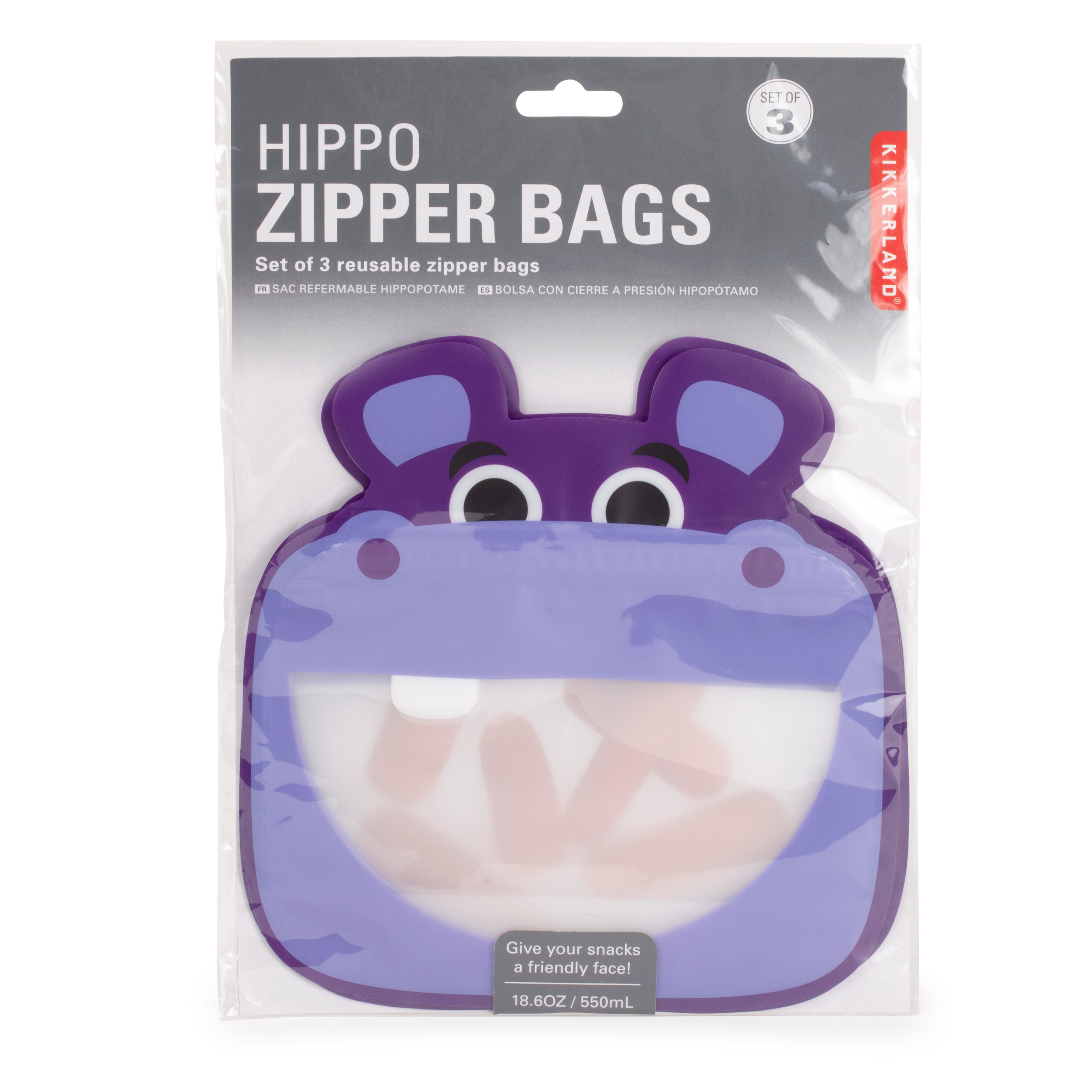 Hippo reusable zipper bags