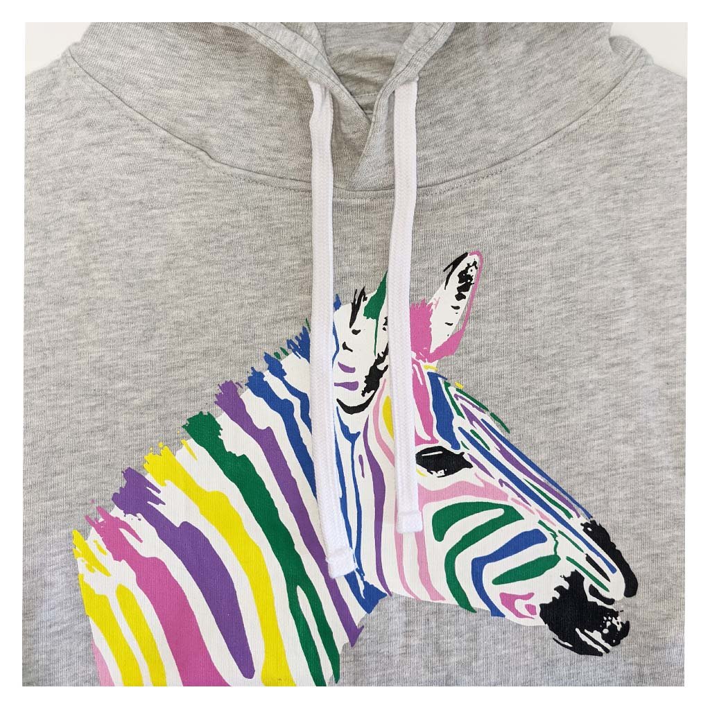 Adult's Rainbow Zebra Hoodie