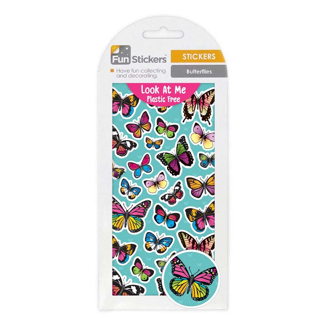 Eco Butterfly Stickers With Black Border Prints