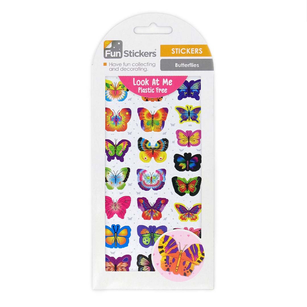 Eco Butterfly Stickers With Psychedelic Prints