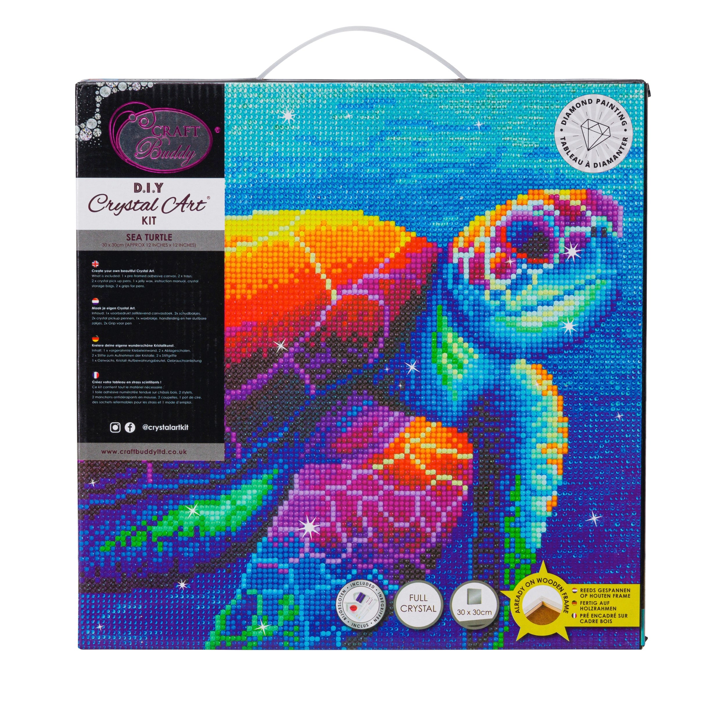 Turtle Crystal Art Canvas, 30cm X 30cm