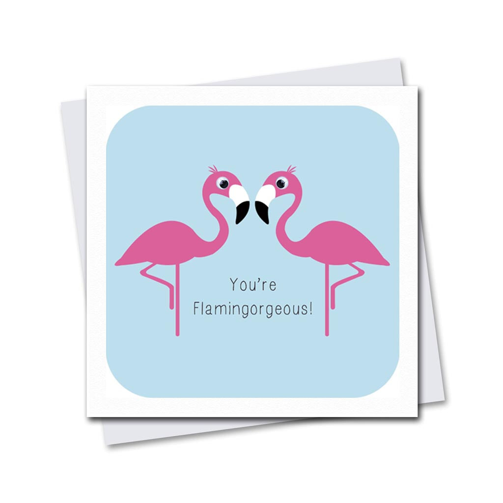 Googly Eyes 'Flamingorgeous' Greetings Card