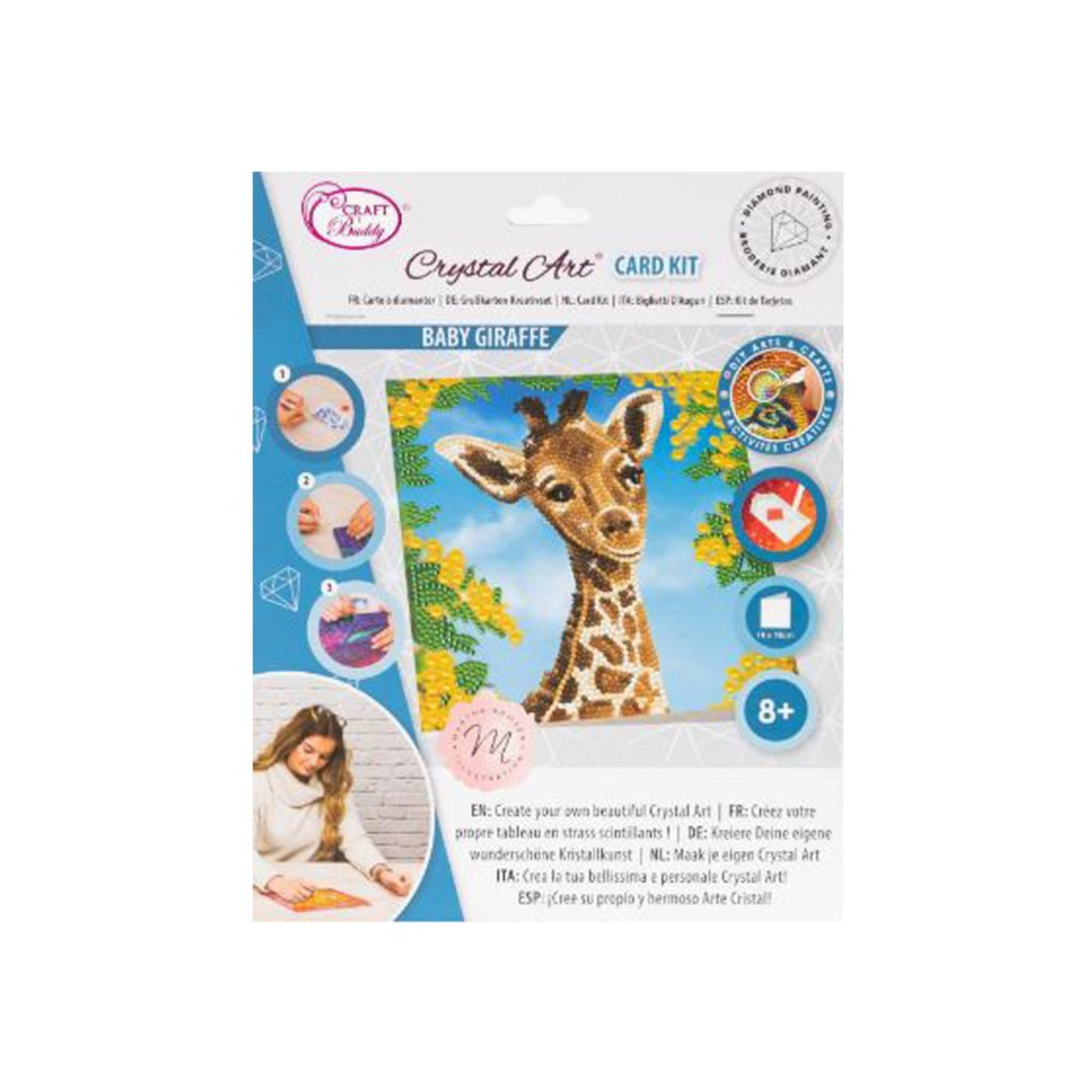 Baby Giraffe Crystal Art & Craft Card