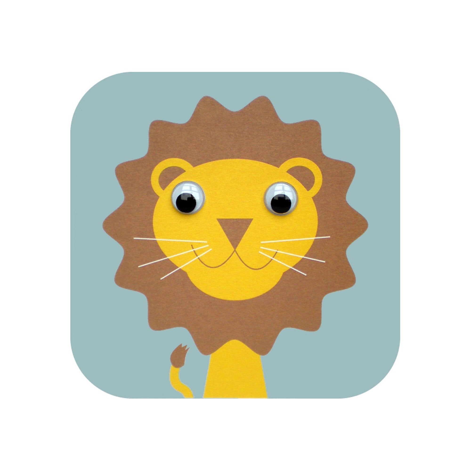 Lion Googly Eyed Greetings Cards