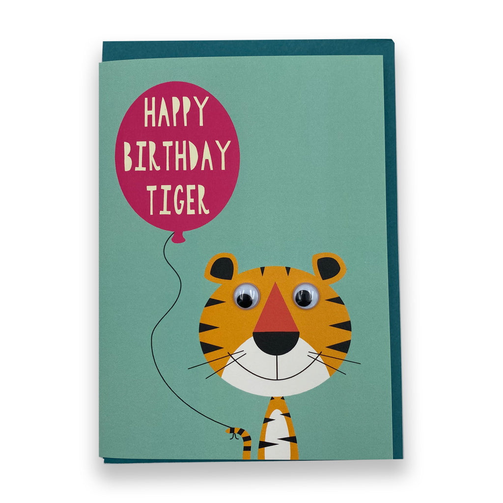 Tiger With Balloon Birthday Card