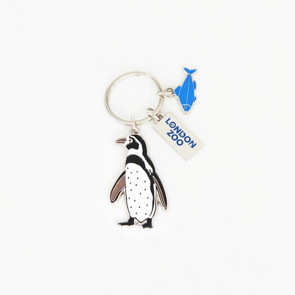 London Zoo Penguin Charm Keyring
