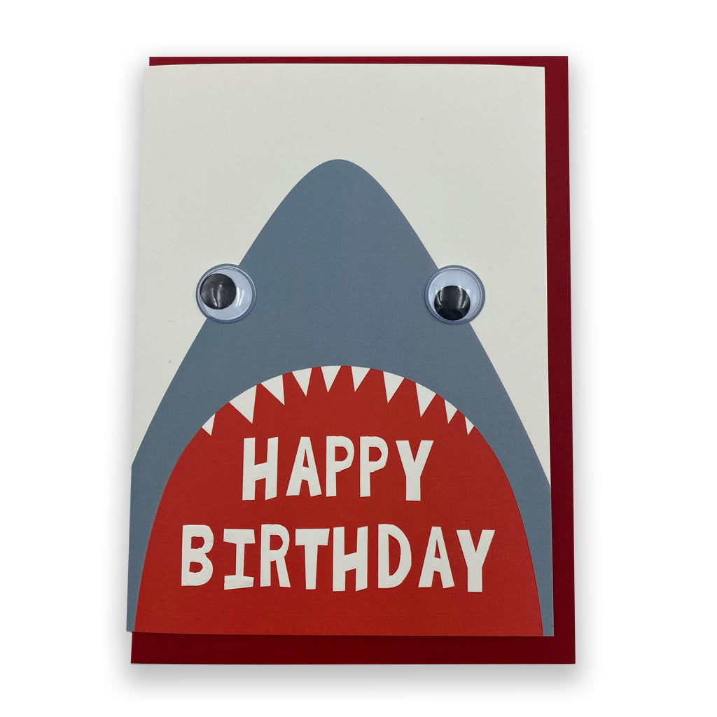 Googly Eyes Shark Birthday Card