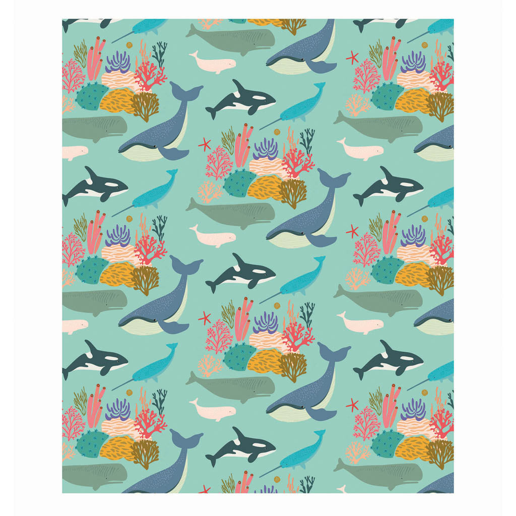 Whales & Coral Print Wrapping Paper