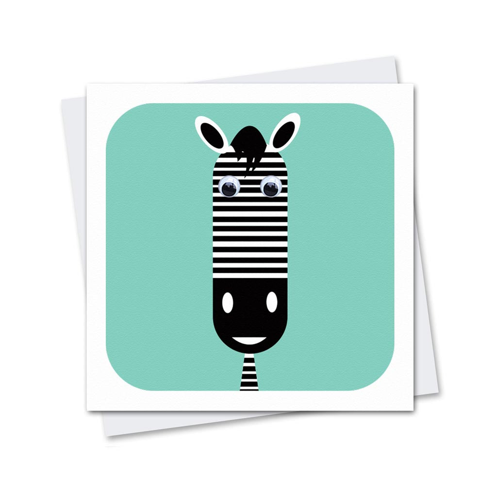 Googly Eyes Zebra Greetings Card