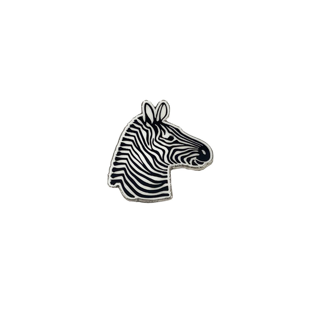 Zebra Head Pin Badge