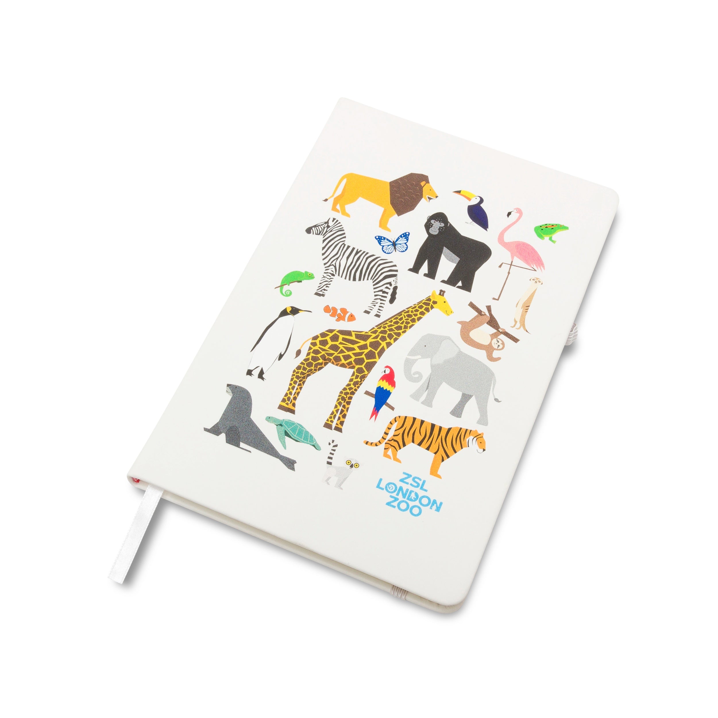 ZSL London Zoo Animals Hardcover Notebook, A5 White