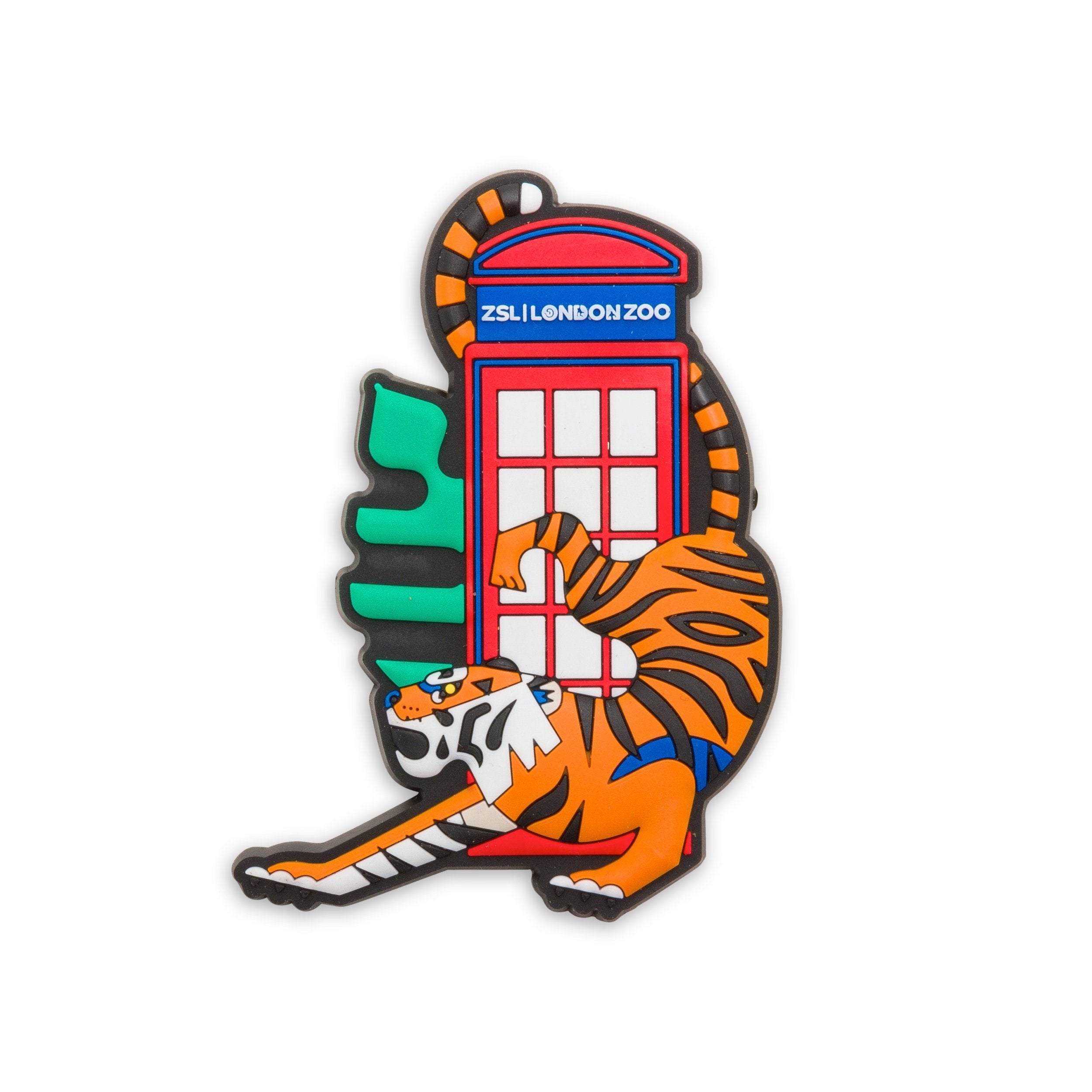London Souvenir Tiger and Phone Booth Magnet