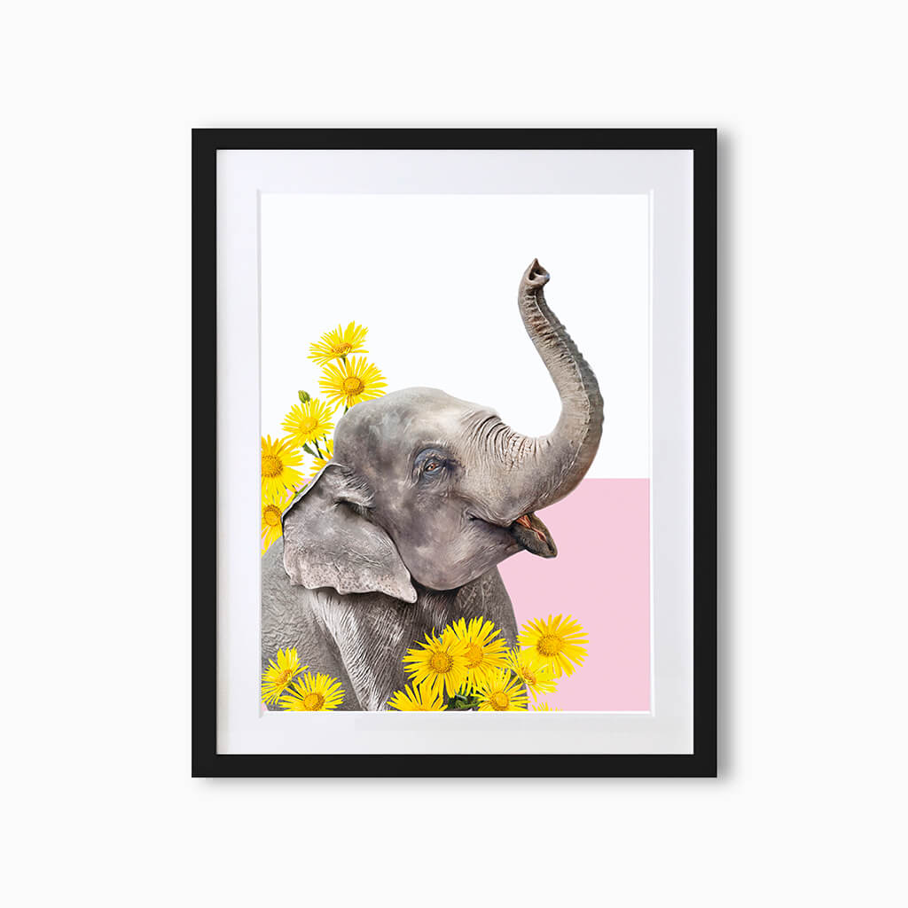 Elephant Art Print, A4