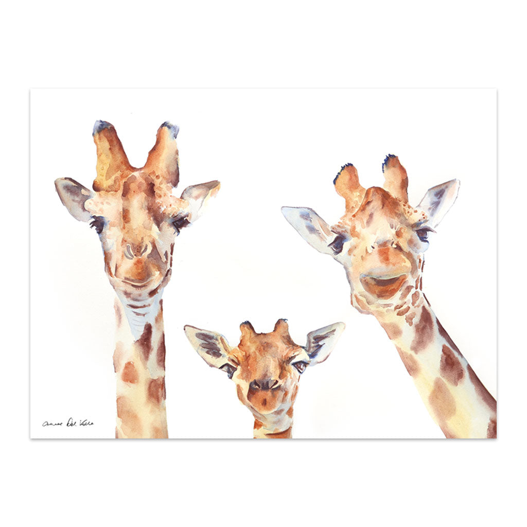 Giraffe Family Selfie Canvas Wall Art, 40x30cm