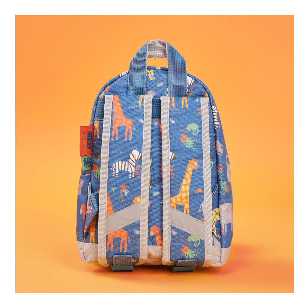 Navy Safari Animals Print Children's Backpack