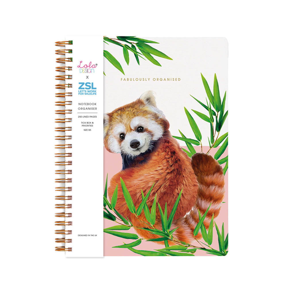 Lola Red Panda Organiser Notebook
