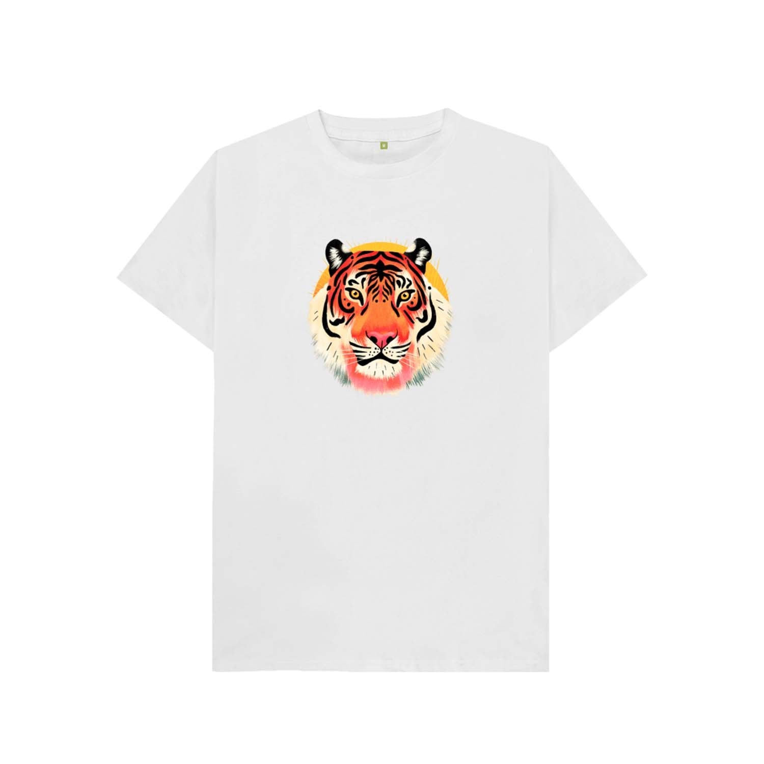 Children's White ZSL Tiger T-Shirt - tiger print