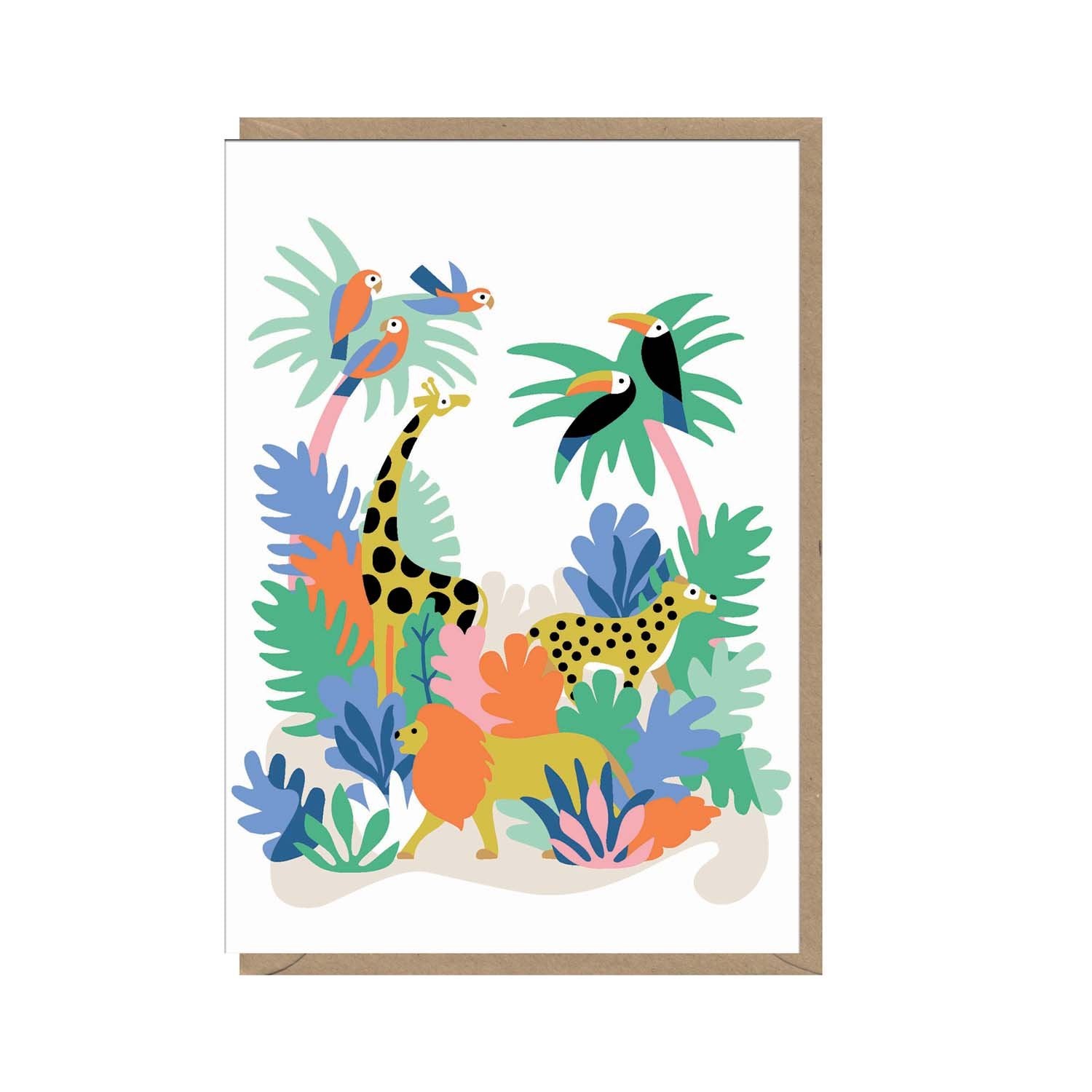 Earlybird Designs Jungle Greetings Card - animal print card