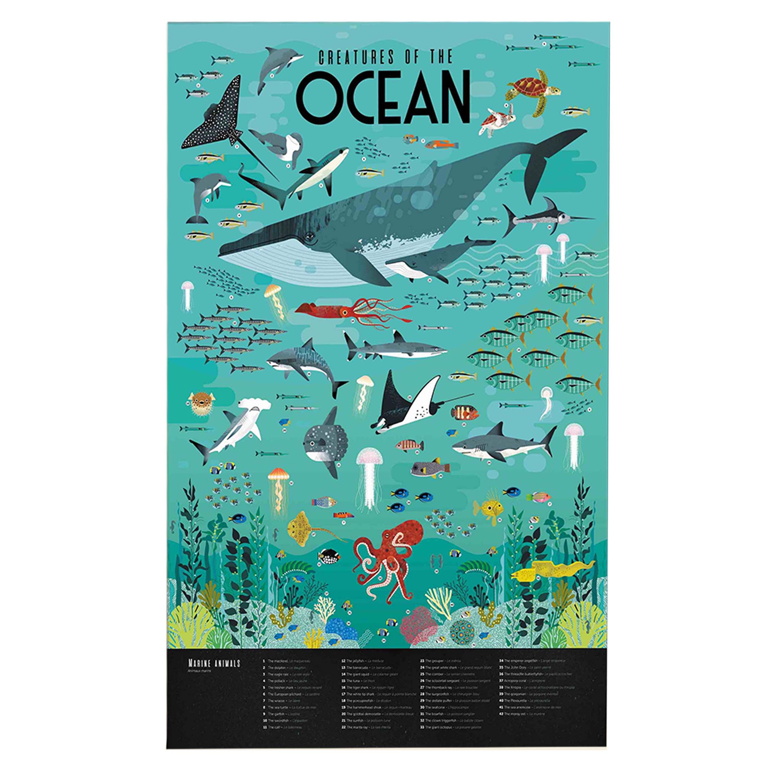 Oceans Sticker Craft Set, Wall Poster