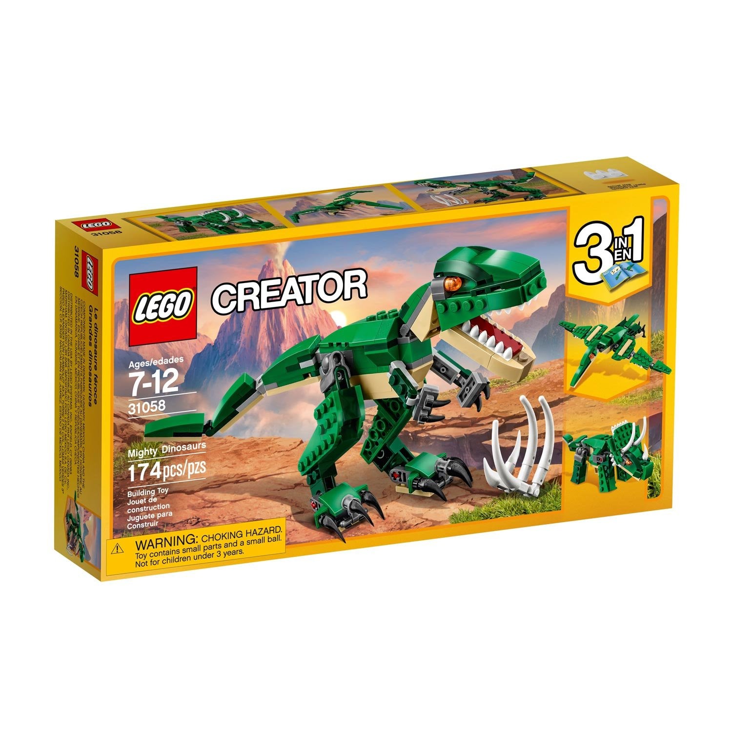LEGO Mighty Dinosaur Playset, 3 in 1 box
