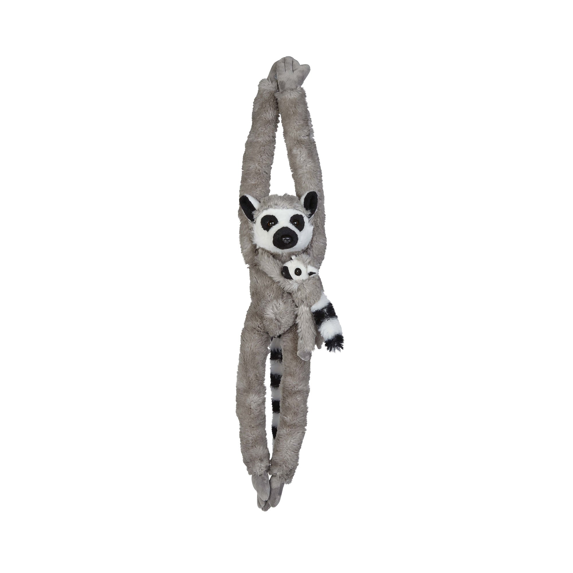 Hanging lemur and baby soft toy
