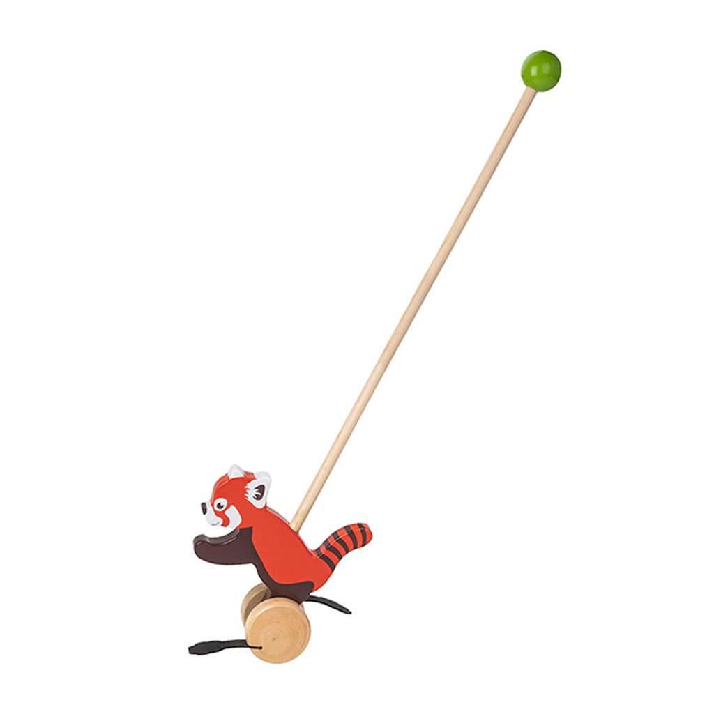 Red Panda Wooden Push Along