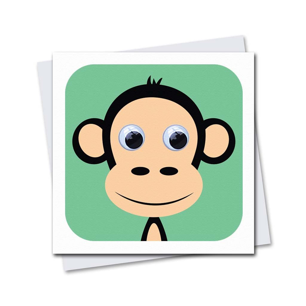 Googly Eyes Chimp Greetings Card 