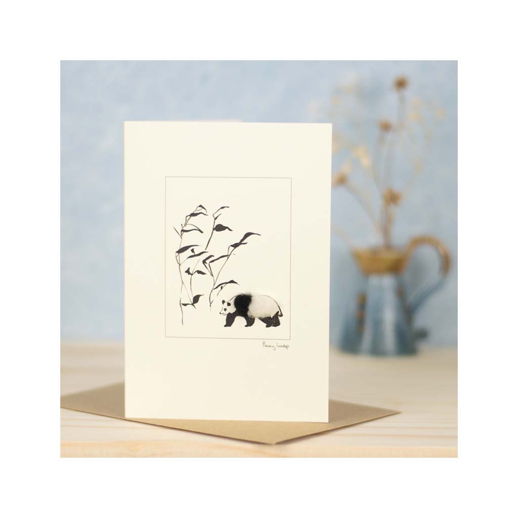 Panda Wool Detail Greetings Card