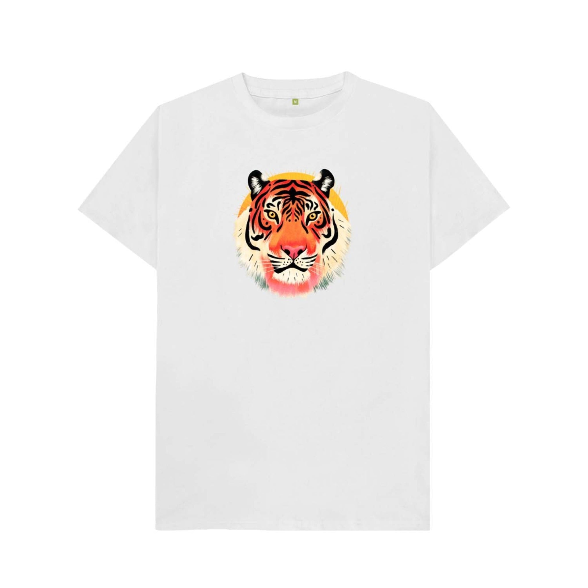 Adult's White ZSL Tiger T-Shirt - animal print tshirt