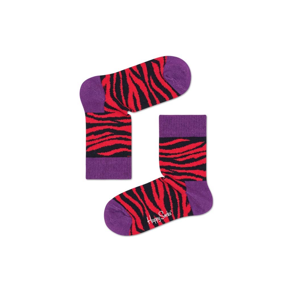 Children's Red Zebra Happy Socks