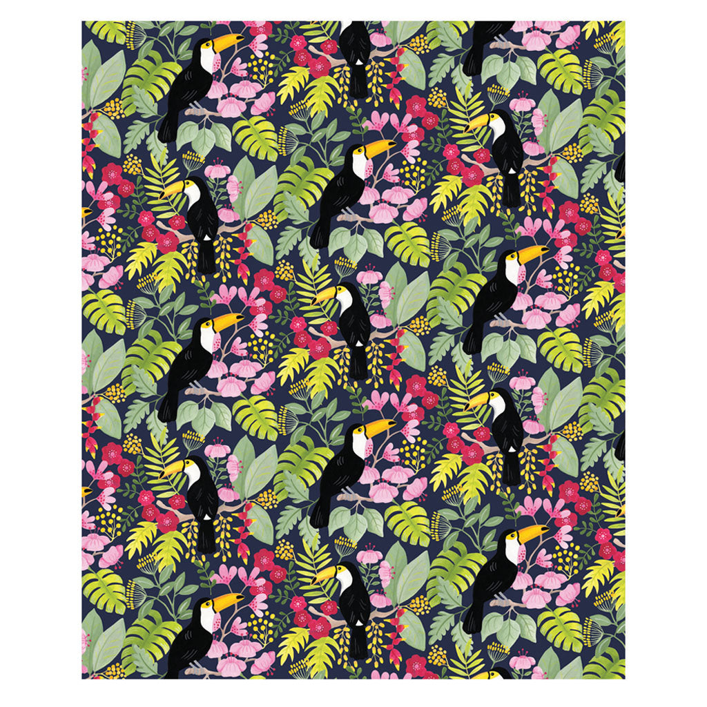 Toucan Bird & Foliage Print Wrapping Paper
