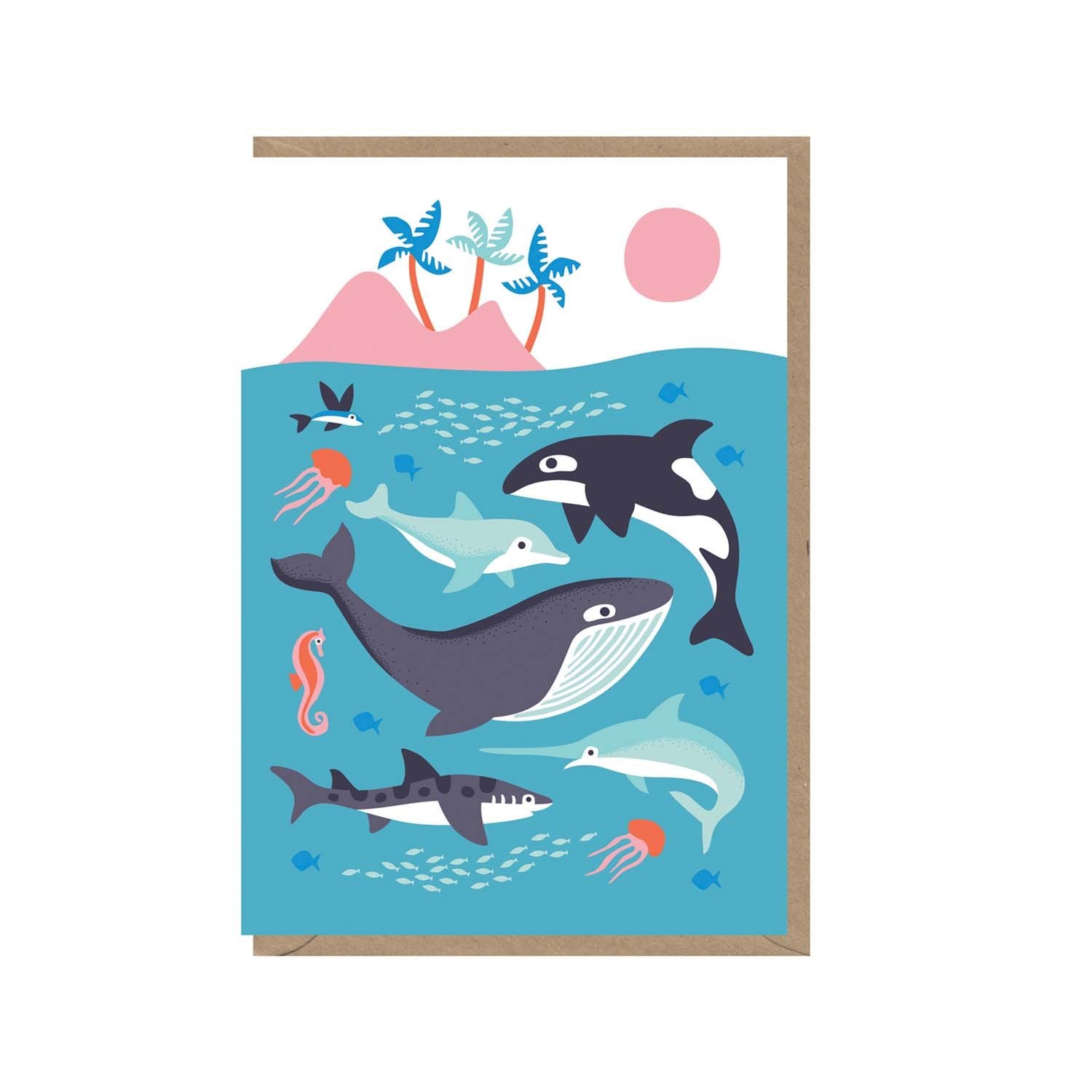 Earlybird Designs Whales Greetings Card